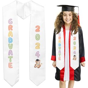 2024 Kindergarten Graduation Sash Graduation Printed Stole Unisex Preschool Graduation Satin Sash