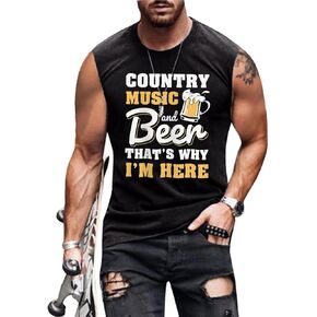 Country Music Sleeveless Shirt for Men Western Vintage Steer Skull Tank Top