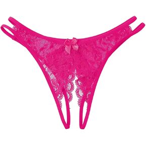 Mens Floral Lace Crotchless T-back Thongs Hollow Out Low Waist G-String Sissy Ruffled Lingerie Panties