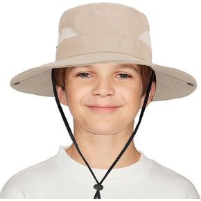 Kids-Summer-Sun-Hat-Outdoor for Girls-Boys Breathable-Sun-Protection-Fishing-Hat Kids Beach-Bucket-Hat for 5-10 Years