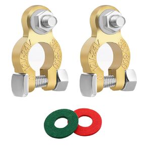 Tnisesm Battery Terminal Connectors 1 Pair, Car Battery Post Terminals, Battery Cable Ends with Marine Battery Terminal Anti Corrosion Washers for Car RV Accessories Automotive Car Battery