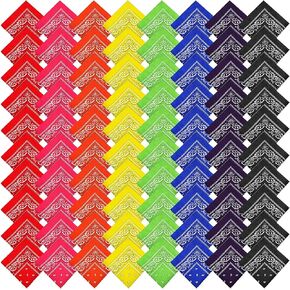 Chumia 80 Pcs Bandanas in Bulk for Men Women Cowboy Bandanas Multipurpose Handkerchief Retro Head Wrap Necktie Face Cover