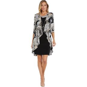 R&M Richards Womens Plus Casual Two-Piece Tunic Dress