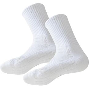 Men’s Socks Crew Socks Breathable Cushion Sports Athletic Socks 6-11 White (3 Pairs)