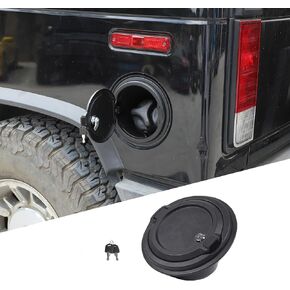 Fuel Door Locking Gas Tank Cap Cover Compatible with Hummer H2 2003-2009, Aluminum Gas Cap Fuel Filler Door Cover, Gas Tank Doors Trim Accessories