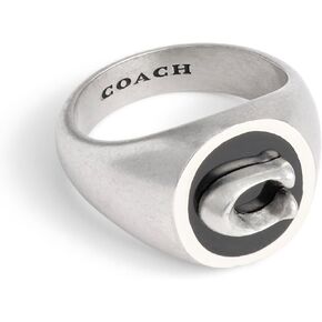 Coach Men's Sterling Silver Signature C Signet Ring