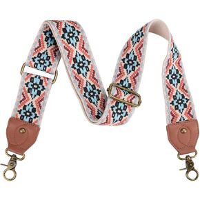 Purse Strap Replacement Crossbody Adjustable Bag Strap Retro Jacquard Embroidery Wide Shoulder Strap for Women Handbags