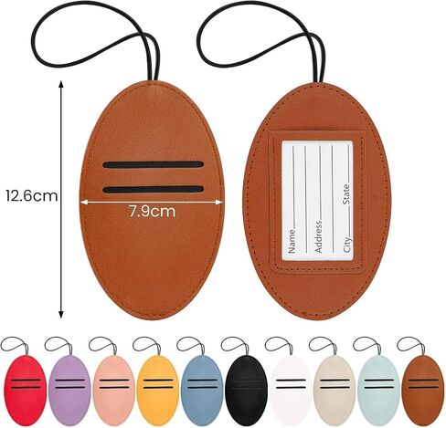 Luggage Tags 5 Pack PU Leather Luggage Tags for Suitcases Colorful Suitcase Tags for Travel Bag Baggage Name ID Tags (White Black Gray Blue Brown) in Saudi Arabia