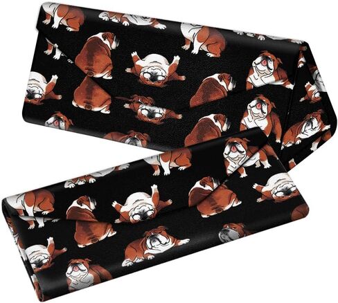 WIRESTER Triangle Foldable Glasses Holder, Hard Shell Eyeglasses Case, Fashion PU Leather Sunglasses Protective Cover in Saudi Arabia