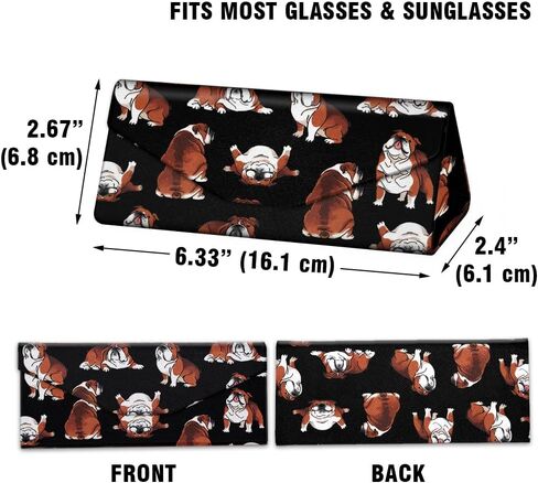 WIRESTER Triangle Foldable Glasses Holder, Hard Shell Eyeglasses Case, Fashion PU Leather Sunglasses Protective Cover in Saudi Arabia