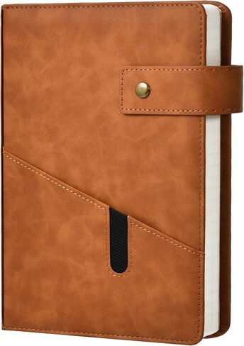 Tersus Notebook/Journal - دفاتر ملاحظات مسطرة بورق سميك ممتاز، 5.6 بوصة × 8.4 بوصة، 100 ورقة/200 صفحة، دفاتر ملاحظات ذات غلاف جلدي، حامل أقلام، جيب in Kuwait