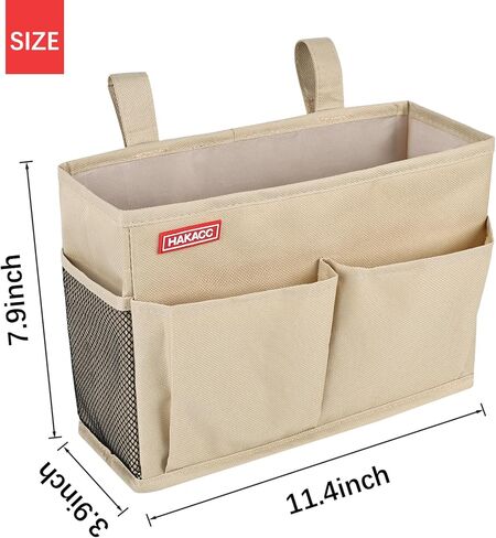 HAKACC Bedside Hanging Organizer, Storage Bag Pocket Hanging Bed Organizers for Bunk and Hospital Beds College Dorm Rooms Baby Bed Rails 5 Pockets in Saudi Arabia