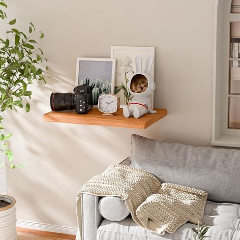 10 Inch Deep Floating Shelves for Wall, Irregular Natural Live Edge Floating Shelves, Solid Poplar Wood Floating Shelves, Rustic Floating Shelves for Farmhouse, Living Room, Kitchen & Bedroom in Saudi Arabia