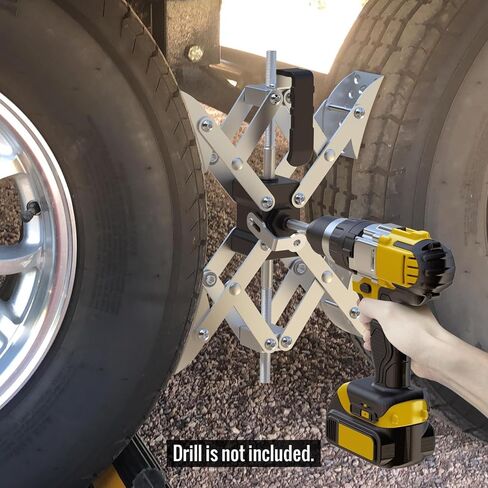 X-Shaped RV Stabilizer Wheel Chock (Allows Drilling for Adjustment) Travel Trailer Stabilizers, Anti-Motion Tire RV Accessories for Tandem Axle RV Trailer Camping - 1 Pack (Silver) in Kuwait