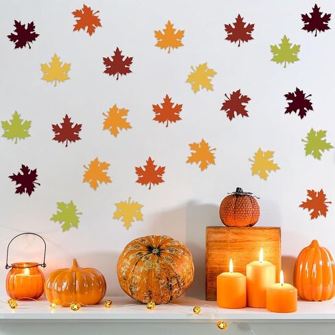60PCS Fall Leaves Cutouts for Bulletin Board Decoration, 6 Colors Fall Autumn Maple Leaves Paper Cutouts for Thanksgiving Fall Autumn Classroom Bulletin Board Decorations Party Supplies in Kuwait