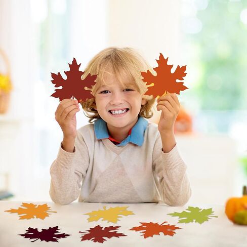 60PCS Fall Leaves Cutouts for Bulletin Board Decoration, 6 Colors Fall Autumn Maple Leaves Paper Cutouts for Thanksgiving Fall Autumn Classroom Bulletin Board Decorations Party Supplies in Kuwait