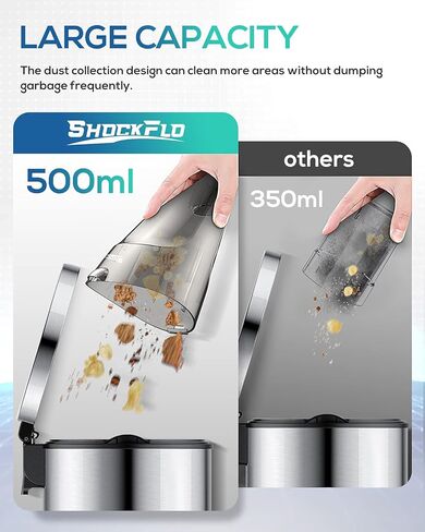 مكنسة كهربائية للسيارة، مكنسة كهربائية محمولة خفيفة الوزن بقوة 6000 باسكال مع شفط قوي، استخدام رطب/جاف، سلك 16.5 قدم، محرك قوي 106 وات للتنظيف الداخلي للسيارة وشعر الحيوانات الأليفة الرملي، أسود in Kuwait