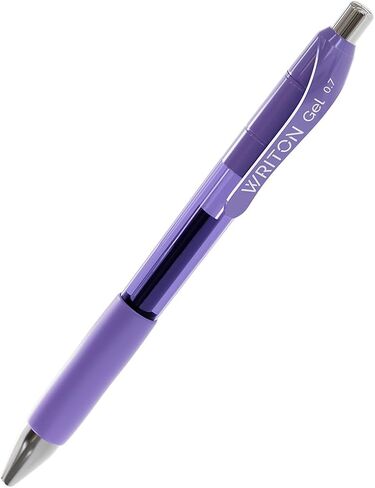 Writon Retractable & Refillable Gel Pens, Comfort Grip, 0.7mm Fine Point, Purple Ink, 12 Pack in Saudi Arabia