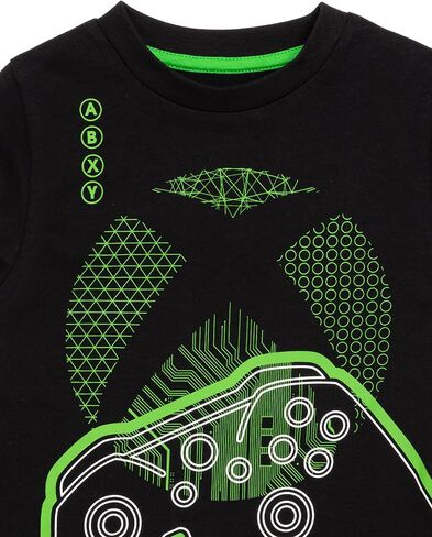 Xbox Pajamas Boys Kids أسود أخضر طويل الأكمام تي شيرت وطماق Gamer Pjs in Saudi Arabia