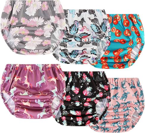 Joyo roy 6Pcs Waterproof Cloth Diaper Cover Reusable Plastic Training Pants for Toddlers Diaper Covers for Boys Leak Proof Rubber Underwear for Potty Training Plastic Underwear for Toddlers 5T in Saudi Arabia