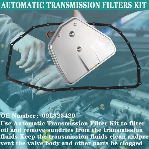 Automatic Transmission Filters Kit Compatible with 2004-2011 Audi A4 A6 A8 RS4 S4 2004-2006 VW Phaeton 1.8L 2.0L 3.0L 3.2L 3.6L 4.2L 5.0L 6.0L Replaces 09L325429 in Saudi Arabia