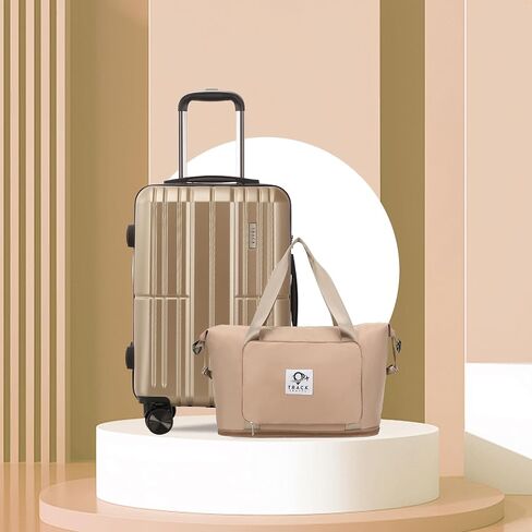 4 Piece Luggage Set ABS+PC Expandable Hardshell TSA Lock Aluminum Trolley Spinner Wheels (Champagne, 6 Piece Set) in Saudi Arabia