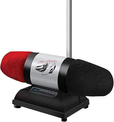 جهاز تلميع الأحذية الكهربائي من Moneysworth & Best، جهاز تلميع الأحذية ثنائي العازلة لجميع الأحذية الجلدية، تحكم سهل في الإيقاف بالضغط على الزر، فضي/أسود/أحمر in Kuwait