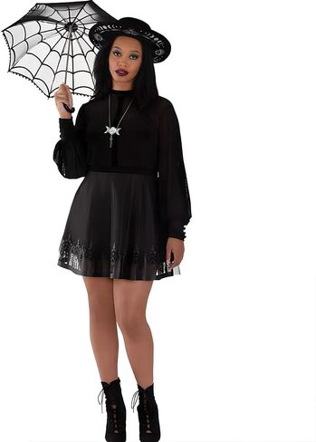 Black Sheer Parasol Umbrella - 1 Pc. - Elegant & Lightweight, Perfect For Photo Shoots, Parties, Cosplay & Special Events in Saudi Arabia