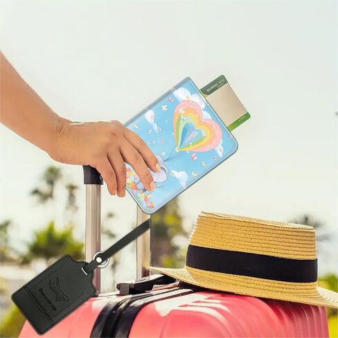 محفظة جواز السفر، حامل جواز السفر مع قفل RFID وبطاقة الأمتعة، حافظة تنظيم وثائق السفر من جلد البولي يوريثان المقاوم للماء، أغطية جواز السفر مع فتحة للبطاقات للنساء والرجال، فيل كرتوني لطيف in Saudi Arabia