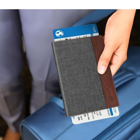 حامل جواز سفر Fintie مع قطعتين من بطاقات الأمتعة، محفظة سفر نحيفة تعمل بتقنية RFID وغطاء حماية لغطاء جواز السفر وأساسيات السفر مع فتحات لبطاقة الائتمان للنساء/الرجال in Saudi Arabia