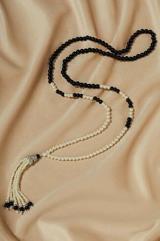 BABEYOND Long Pearl Necklace Faux Pearls Necklace Set Beaded Long Pearls Necklace 1920s Gatsby Costume Jewelry in Saudi Arabia