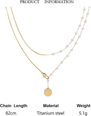 Layered Pearl Necklaces for Women 18K Gold Plated Dainty Pearl Choker Necklaces Trendy Jewelry Gifts for Women. in Saudi Arabia