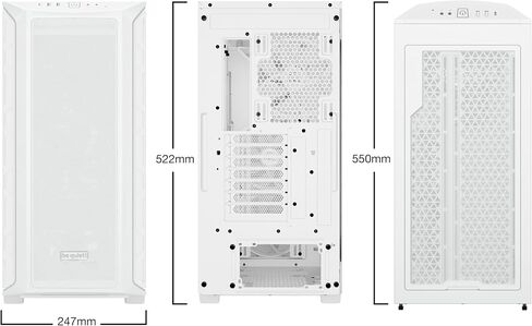 be quiet! Shadow Base 800 FX - ARGB - 4 Light Wings 140mm PWM Fans - Mid-Tower PC Gaming Case - 420mm radiators or E-ATX motherboards Support - Black - BGW63 in Saudi Arabia