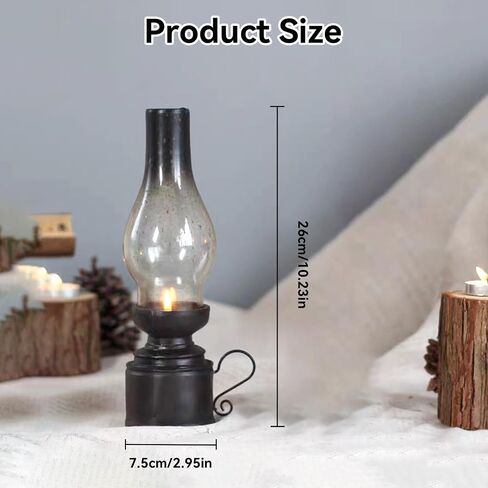 Lamplight Oil Lamp, Vintage Tealight Holder Old Fashioned Light Up Lantern Antique Kerosene Lamp Tabletop Decorative Candle Lantern(01) in Saudi Arabia