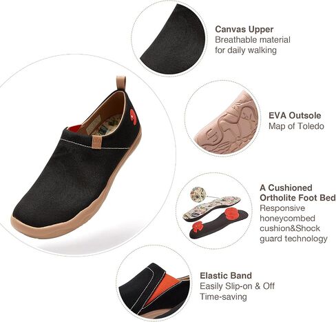 UIN Women's Art Travel Shoes Slip On Casual Cozy Loafers Lightweight Comfort Fashion Sneaker Toledo Ⅰ in Saudi Arabia