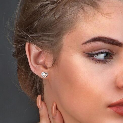 925 Sterling Silver Horse Stud Earrings Hypoallergenic Heart Horse Ear Studs for Women Dog Wolf Animal Earrings for Horse Lover Christmas Jewelry Gifts for Daughter in Kuwait