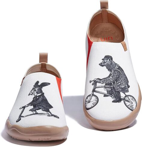 UIN Women's Art Painted Travel Shoes Slip On Casual Knit Loafers Lightweight Comfort Fashion Sneaker Toledo ⅠBirds and Flowers in Saudi Arabia