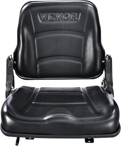 VEVOR Universal Forklift Seat, Fold Down Tractor Seat with Adjustable Angle Back, Micro Switch and Retractable Seatbelt, 6.3-13.4 inch Slot Forklift Seat for Tractor Loader Excavator in Saudi Arabia