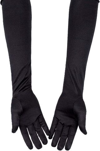 SAVITA Long Elbow Satin Gloves 21 inch Stretchy 1920s Opera Gloves Evening Party Dance Gloves for Women in Saudi Arabia