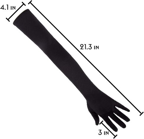 SAVITA Long Elbow Satin Gloves 21 inch Stretchy 1920s Opera Gloves Evening Party Dance Gloves for Women in Saudi Arabia