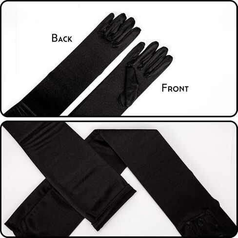 SAVITA Long Elbow Satin Gloves 21 inch Stretchy 1920s Opera Gloves Evening Party Dance Gloves for Women in Saudi Arabia