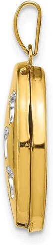 14K Yellow Gold Footprints Locket 25x17mm in Saudi Arabia