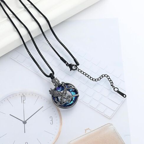 The Tree of Life Urn Necklace for Ashes Eagle Ring Cremation Jewelry Circle of Life Keepsake Memorial Pendant Human Pets Ash Holder Gift for Women Men in Kuwait