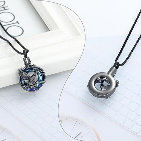 The Tree of Life Urn Necklace for Ashes Eagle Ring Cremation Jewelry Circle of Life Keepsake Memorial Pendant Human Pets Ash Holder Gift for Women Men in Kuwait