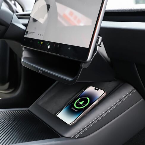 Under Screen Storage Box for Tesla Model Y Model 3 ABS Center Console Organizer with Silicone Pad for Model 3/Y Interior Accessories 2024-2020 in Saudi Arabia