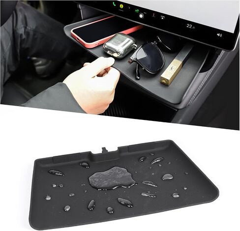Under Screen Storage Box for Tesla Model Y Model 3 ABS Center Console Organizer with Silicone Pad for Model 3/Y Interior Accessories 2024-2020 in Saudi Arabia