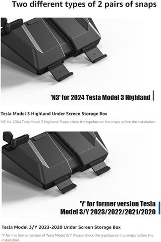 Under Screen Storage Box for Tesla Model Y Model 3 ABS Center Console Organizer with Silicone Pad for Model 3/Y Interior Accessories 2024-2020 in Saudi Arabia