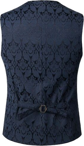 ZEROYAA Mens Single Breasted Vest Gothic Steampunk Victorian Brocade Waistcoat in Saudi Arabia