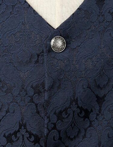 ZEROYAA Mens Single Breasted Vest Gothic Steampunk Victorian Brocade Waistcoat in Saudi Arabia