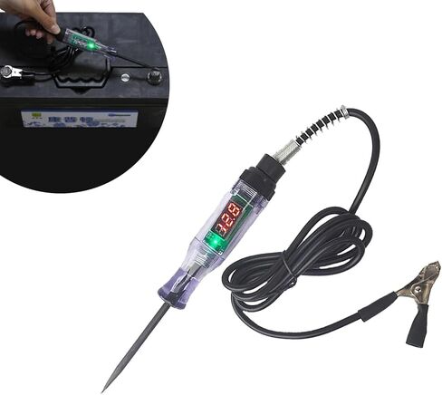 1 PC Car Digital Display LED Circuit Test Pen, 3V-70V Multi-Function Induction Test Pen, High-Definition Digital Display Pen Induction Long Probe, Suitable for Most Car Models (Black) in Saudi Arabia